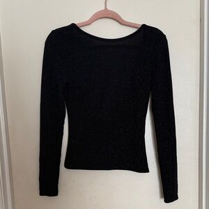 Rouje Navy sparkle  Long-Sleeve solyana top NWOT